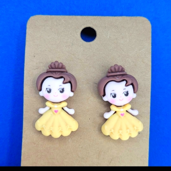 Belle Beauty and the Beast Acrylic Stud Earrings - Picture 1 of 1